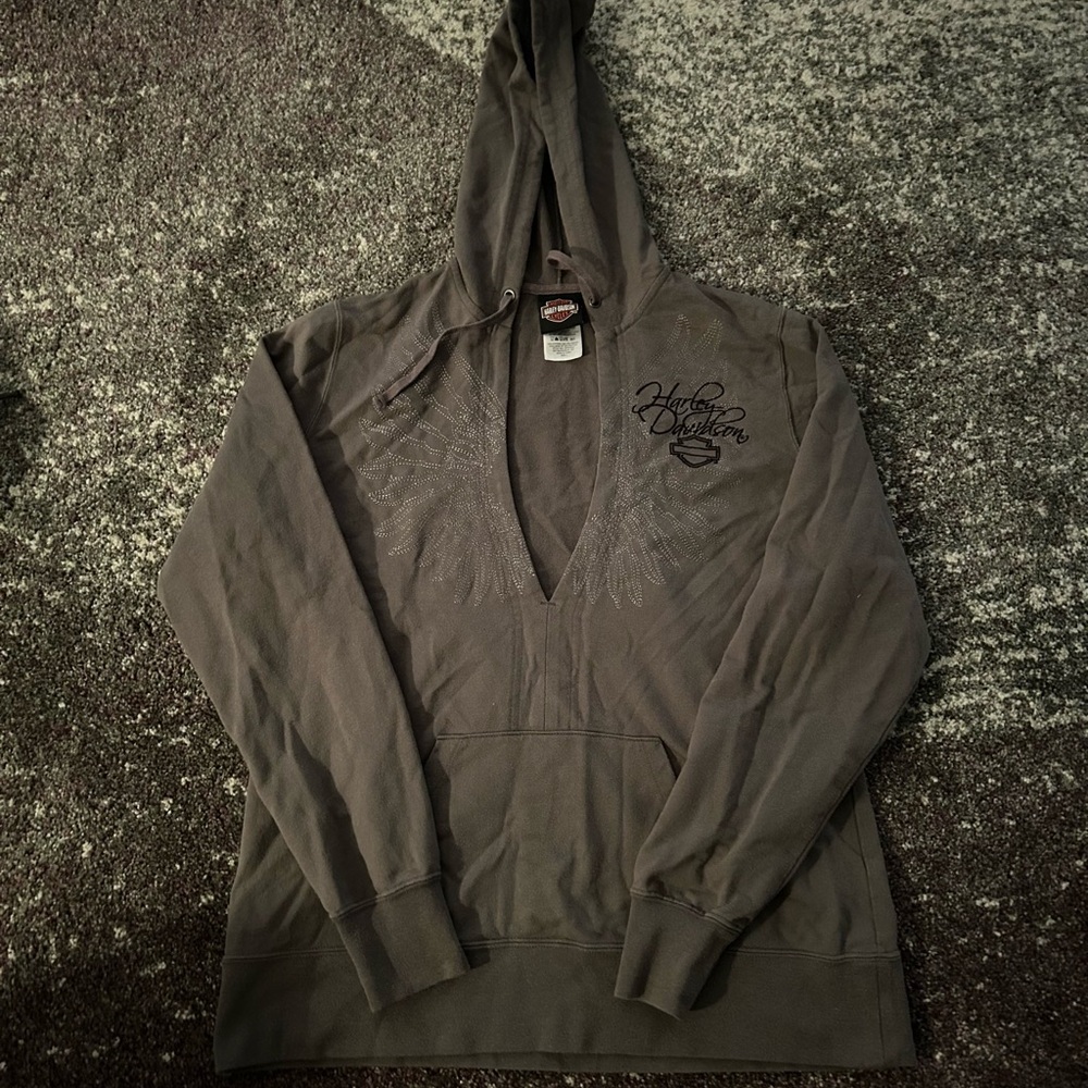 Harley-Davidson Embroidered Women’s Gray Hoodie